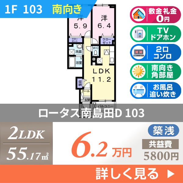 ロータス南島田D 103