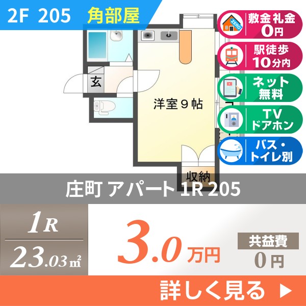 庄町 2階建アパート 1989年築 205