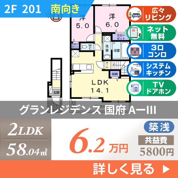 グランレジデンス 国府 AーIII 201