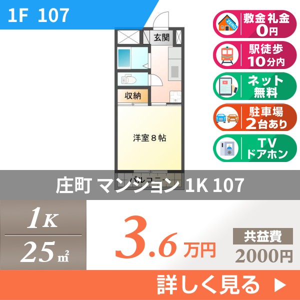 庄町 3階建マンション 1996年築 107