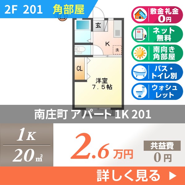 南庄町 2階建アパート 1996年築 201