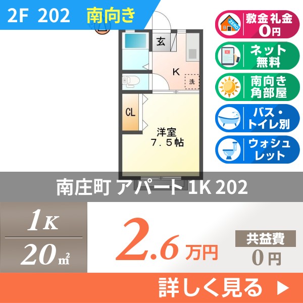 南庄町 2階建アパート 1996年築 202
