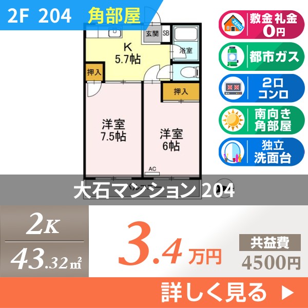 大石マンション 204