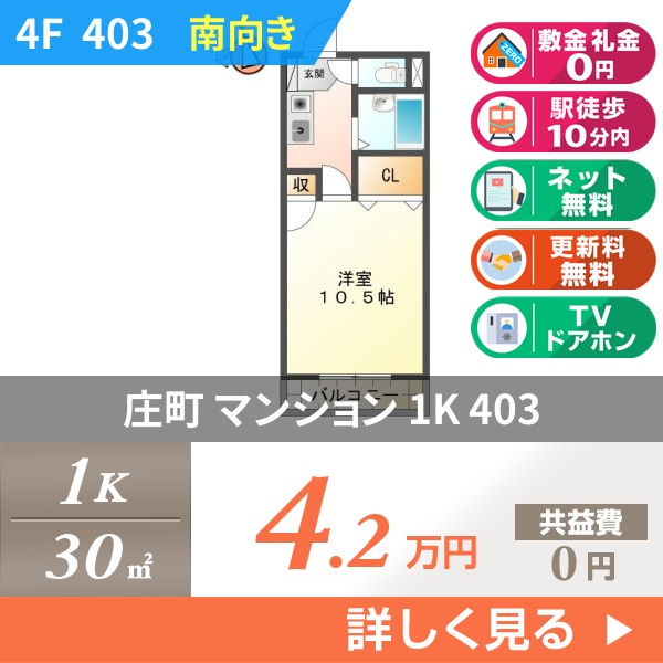 庄町 5階建マンション 1996年築 403