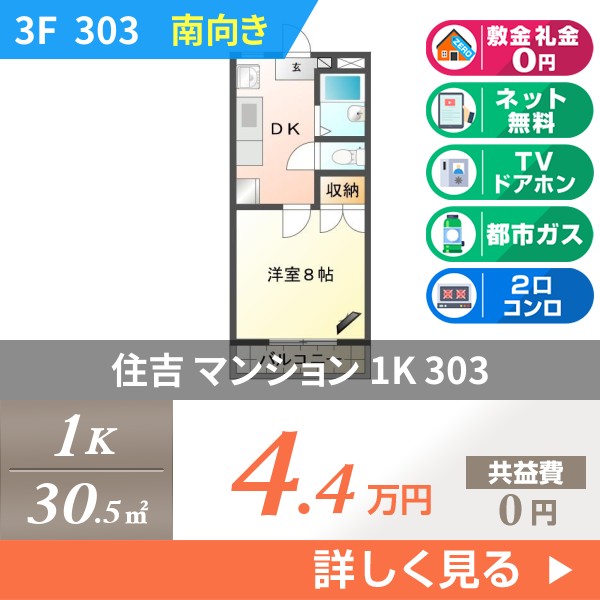 住吉 4階建マンション 1993年築 303