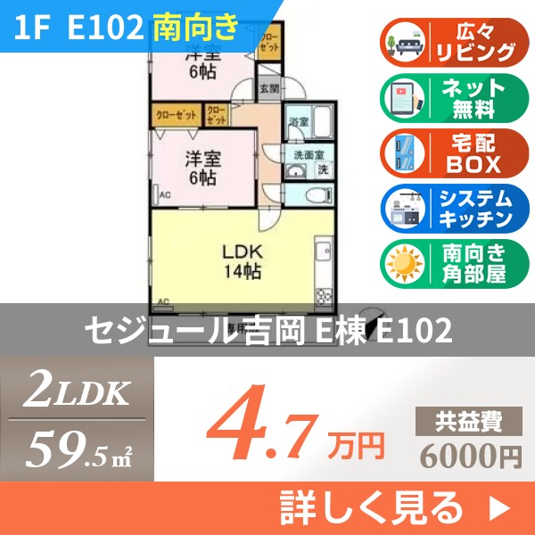セジュール吉岡 E棟 e102