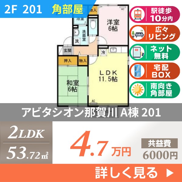 アビタシオン那賀川 A棟 201