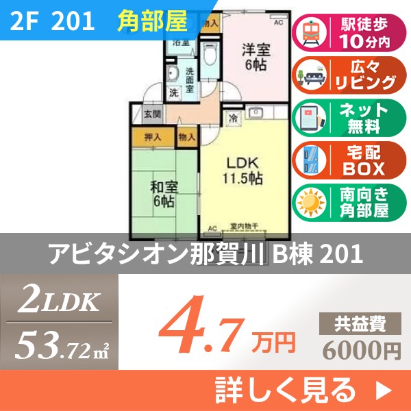 アビタシオン那賀川 B棟 201