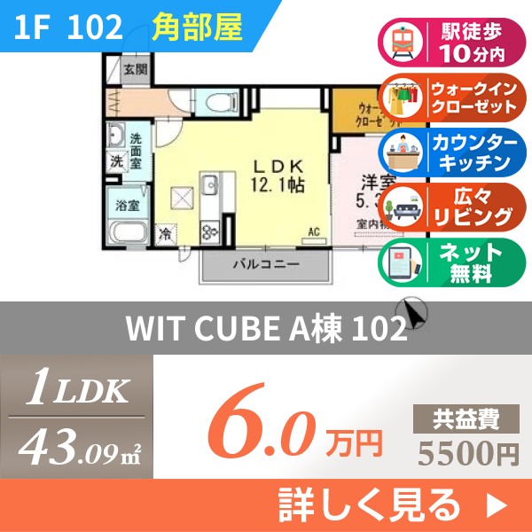 WIT CUBE A棟 102