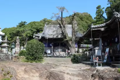 天然の岩の上に建つ常楽寺本堂