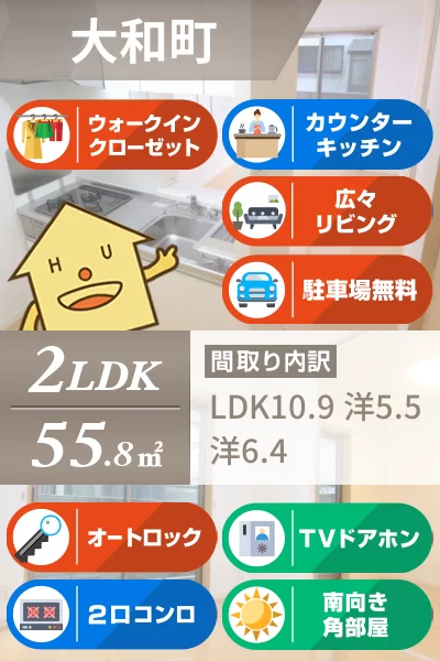 花音 106のお部屋の特徴
