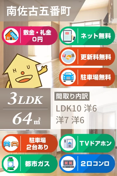 南佐古五番町 マンション 3LDK 205のお部屋の特徴