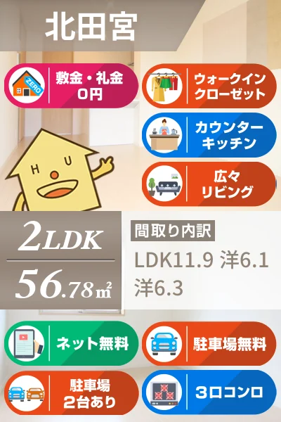 グランドベレオ田宮 103のお部屋の特徴