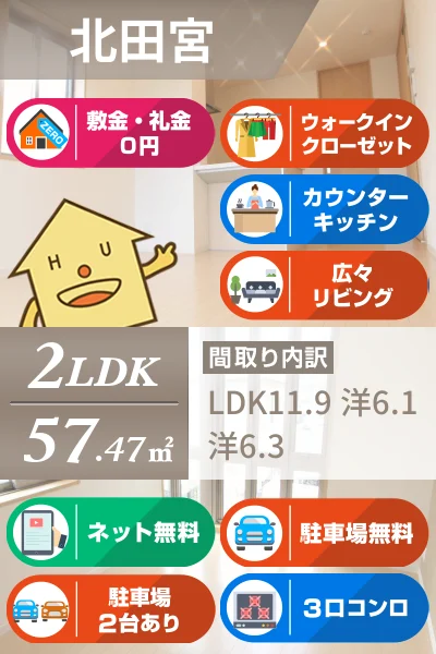 グランドベレオ田宮 301のお部屋の特徴