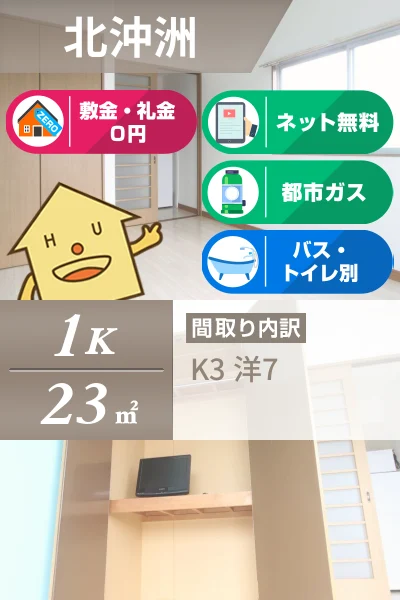 北沖洲 マンション 1K 301のお部屋の特徴