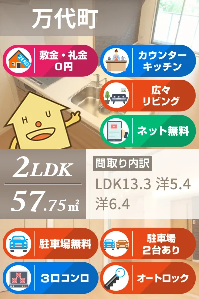 ベレオ万代 203のお部屋の特徴