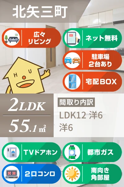 レジデンス矢三B 102のお部屋の特徴
