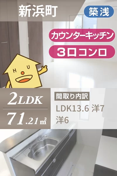 新浜町 一戸建て 2LDK Dのお部屋の特徴