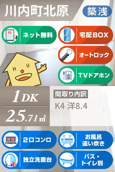 川内町北原 マンション 1DK 205のお部屋の特徴