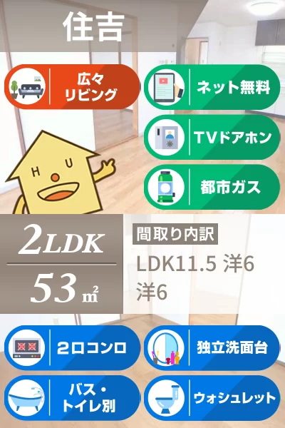 セジュール住吉II 203のお部屋の特徴