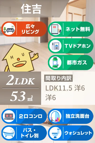 セジュール住吉II 207のお部屋の特徴