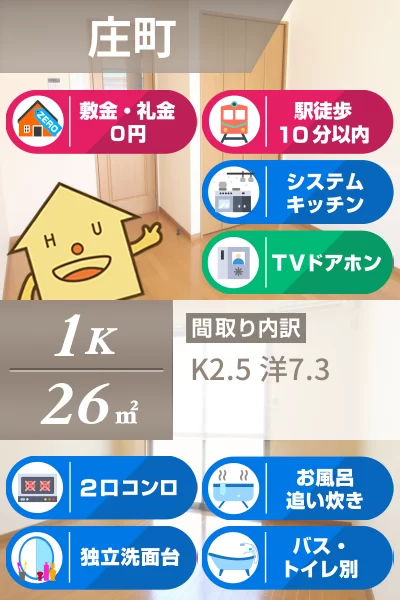 グレイスSASAKI 102のお部屋の特徴