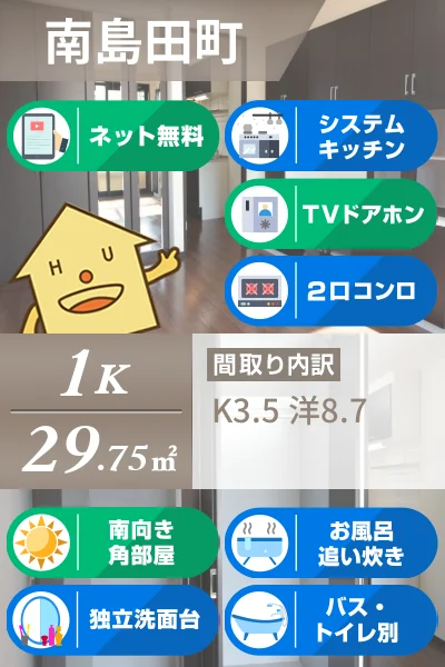 エクセルコート南島田 106のお部屋の特徴