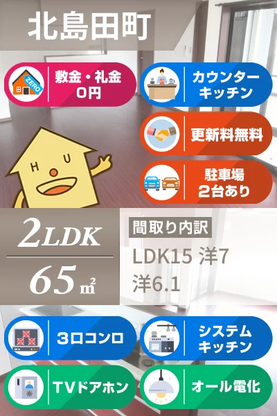 北島田町 マンション 2LDK 201のお部屋の特徴