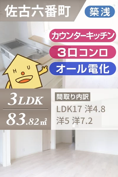 佐古六番町 アパート 3LDK B-2のお部屋の特徴