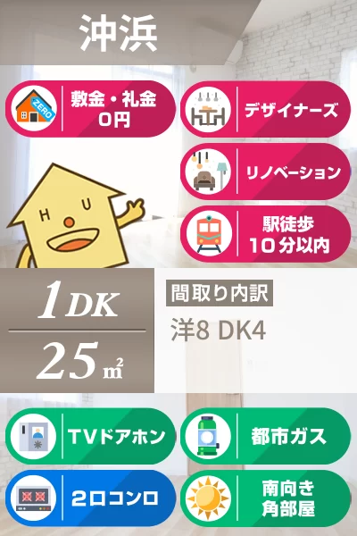 沖浜 マンション 1DK 304のお部屋の特徴