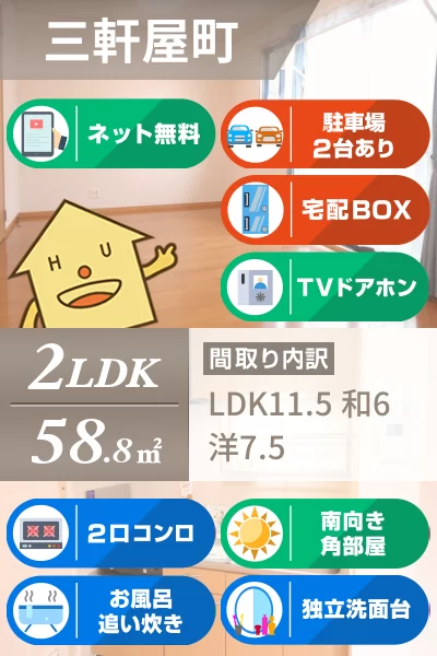 ファミール三軒屋 A101のお部屋の特徴