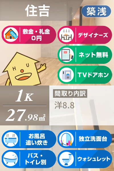 ピース・スクエア住吉 A101のお部屋の特徴