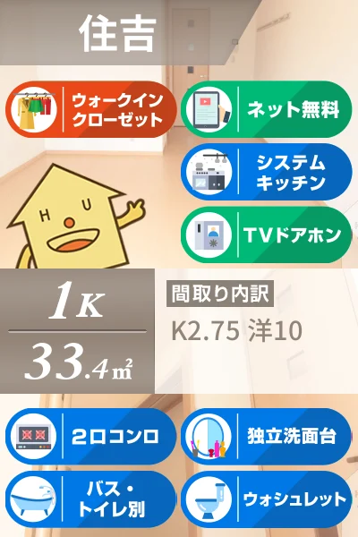 サニーガーデンB棟 B103のお部屋の特徴