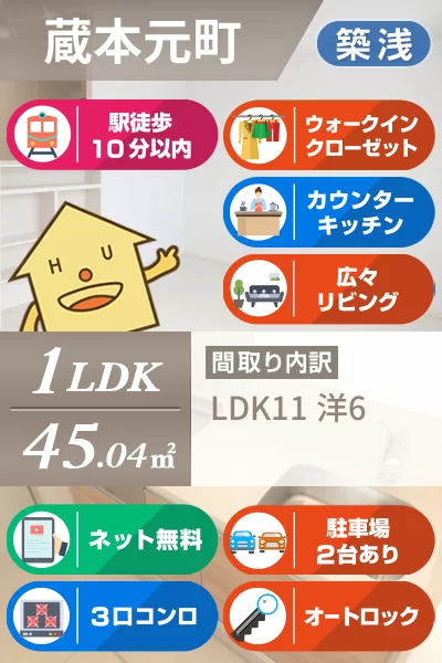 セジュールシンワ 105のお部屋の特徴