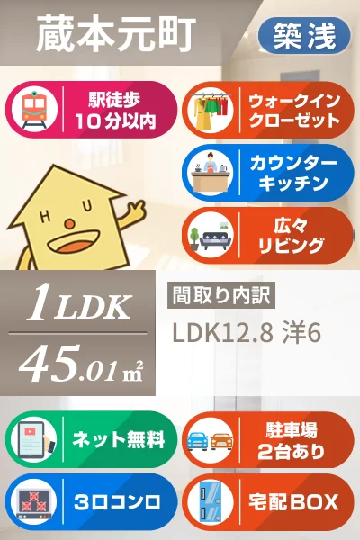 セジュールシンワ 106のお部屋の特徴