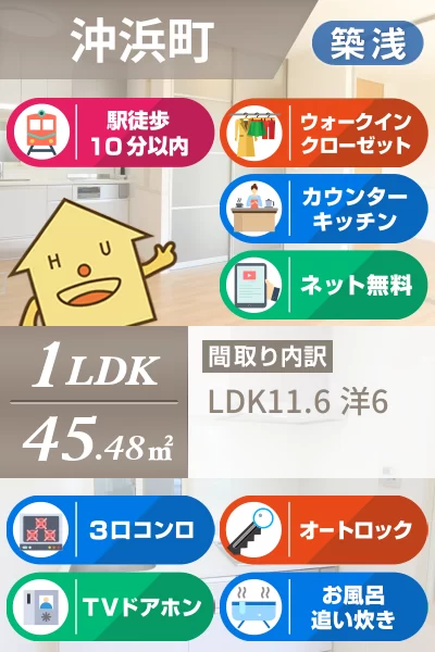 ル・ソレイユ沖浜 206のお部屋の特徴