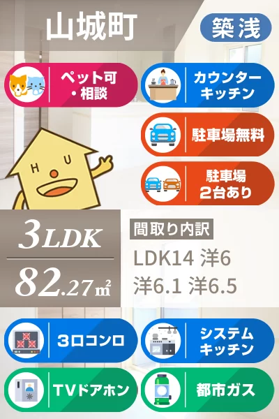 メゾネット山城 101のお部屋の特徴