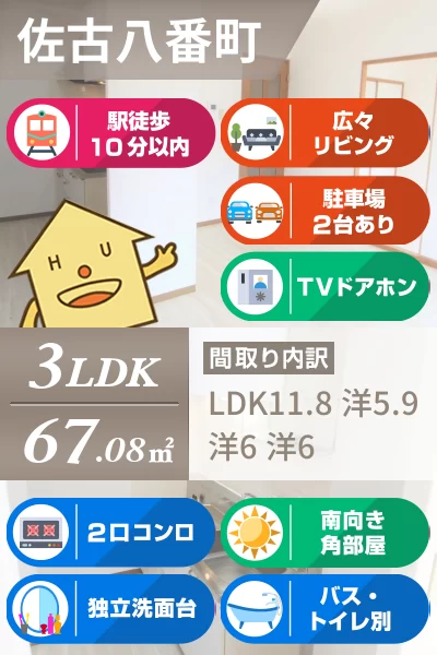 サンブルック佐古II 301のお部屋の特徴