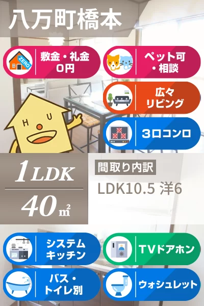 八万町 マンション 1LDK 102のお部屋の特徴