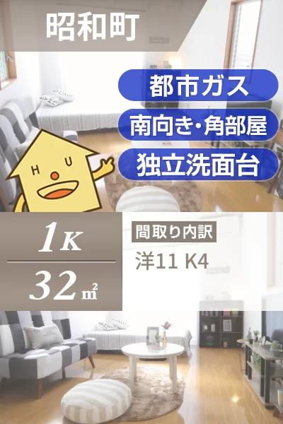 昭和町 アパート 1K 2Fのお部屋の特徴