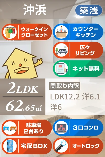 コンフォーティア沖浜II 205のお部屋の特徴