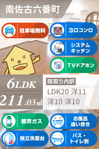 南佐古六番町 一戸建て 6LDK Aのお部屋の特徴