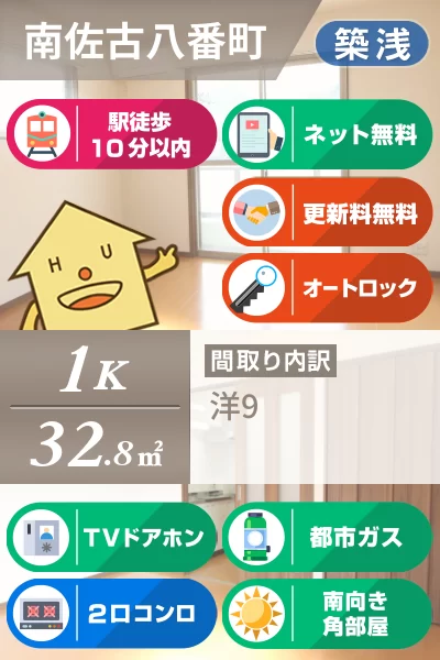南佐古八番町 マンション 1K 101のお部屋の特徴