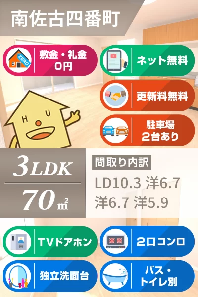 南佐古四番町 マンション 3LDK 103のお部屋の特徴