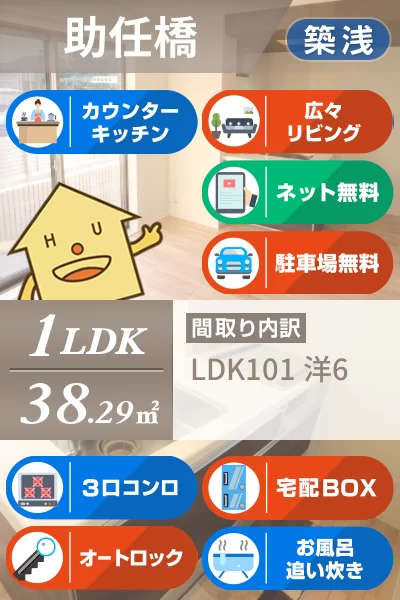ベレオ助任橋 202のお部屋の特徴