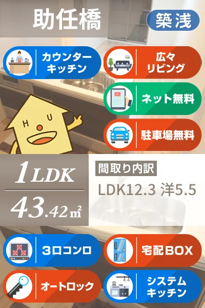 ベレオ助任橋 301のお部屋の特徴