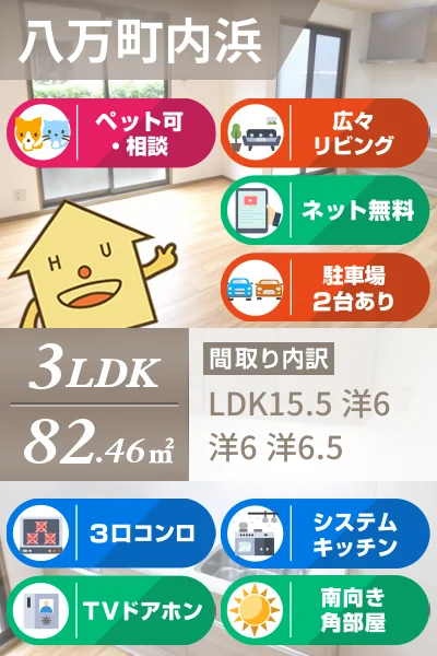 八万町 アパート 3LDK E2のお部屋の特徴