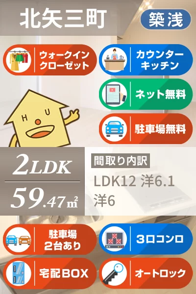 プロヌーブ北矢三B棟 106のお部屋の特徴