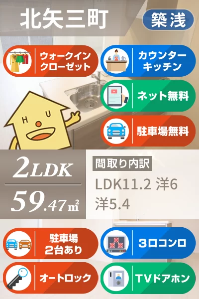 プロヌーブ北矢三B棟 206のお部屋の特徴