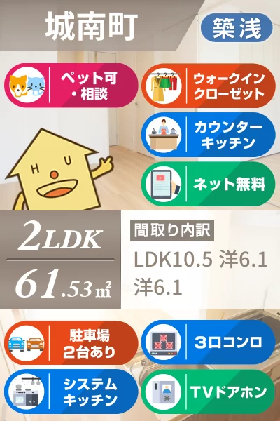 ボヌール城南 201のお部屋の特徴